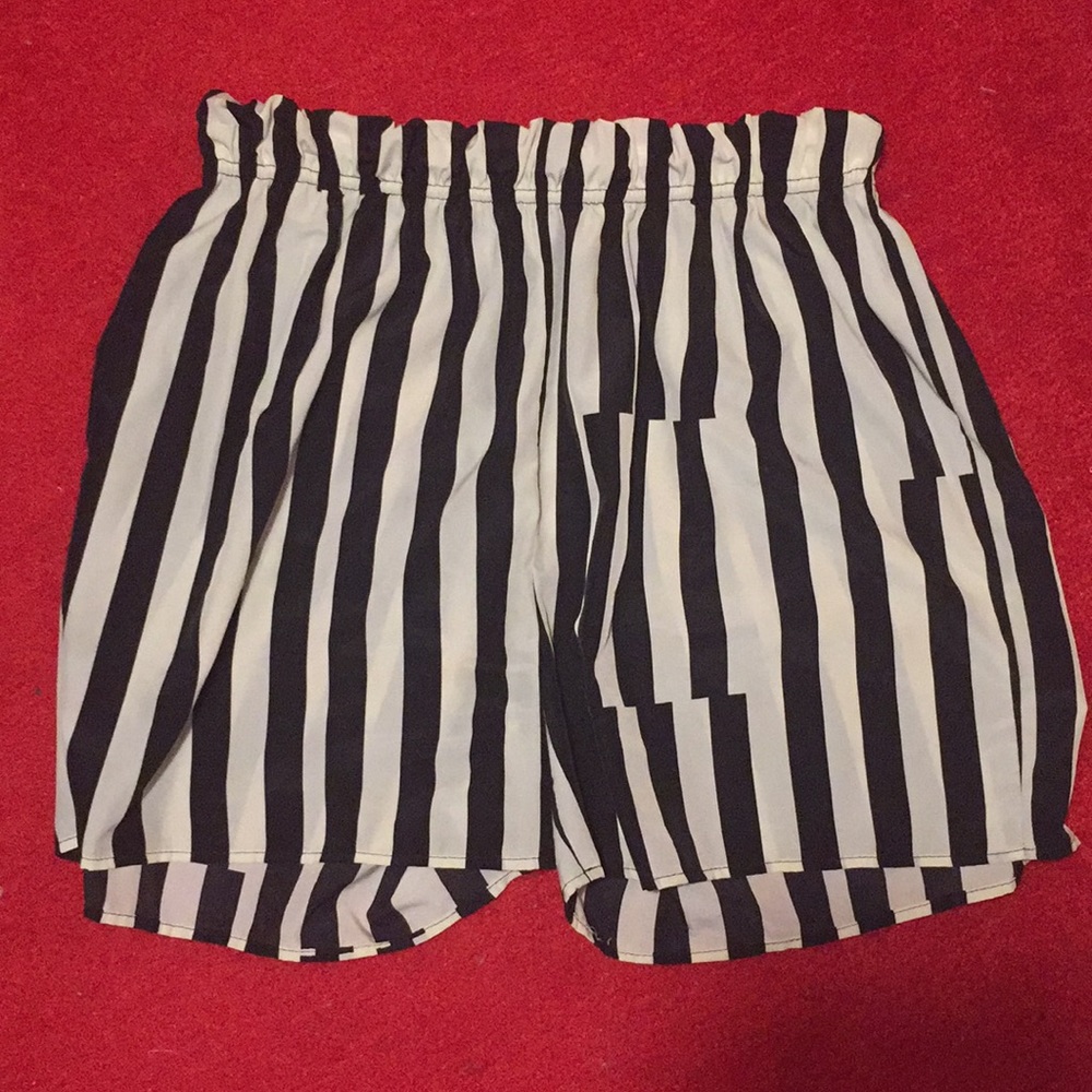 Rue 21 Black and White Striped Shorts